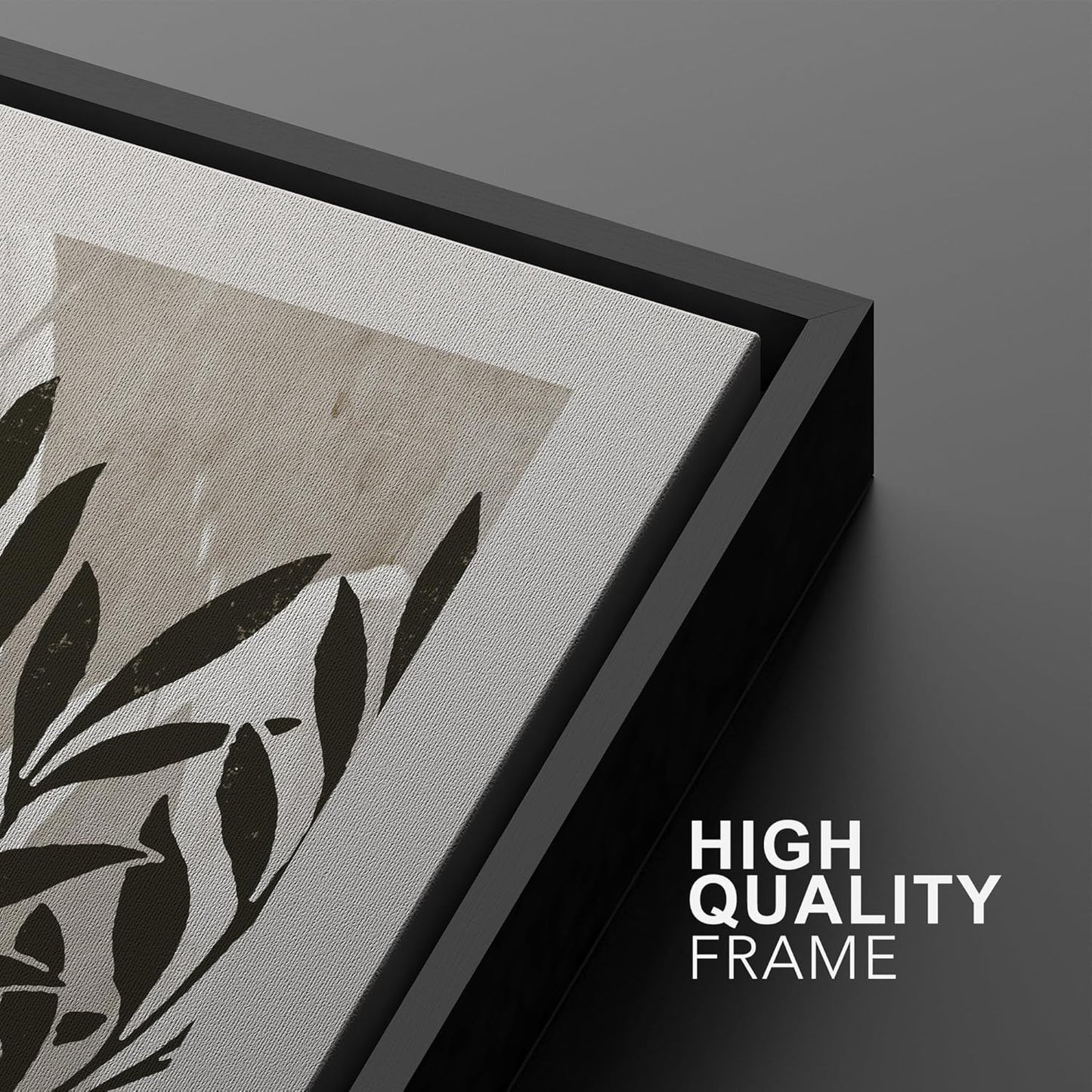 SIGNWIN Framed Canvas Print Wall Art Modern Botanical Abstract Black and Beige Leaf Illustrations Decorative for Living Room, Bedroom, Office - 24"x36"x2 Black