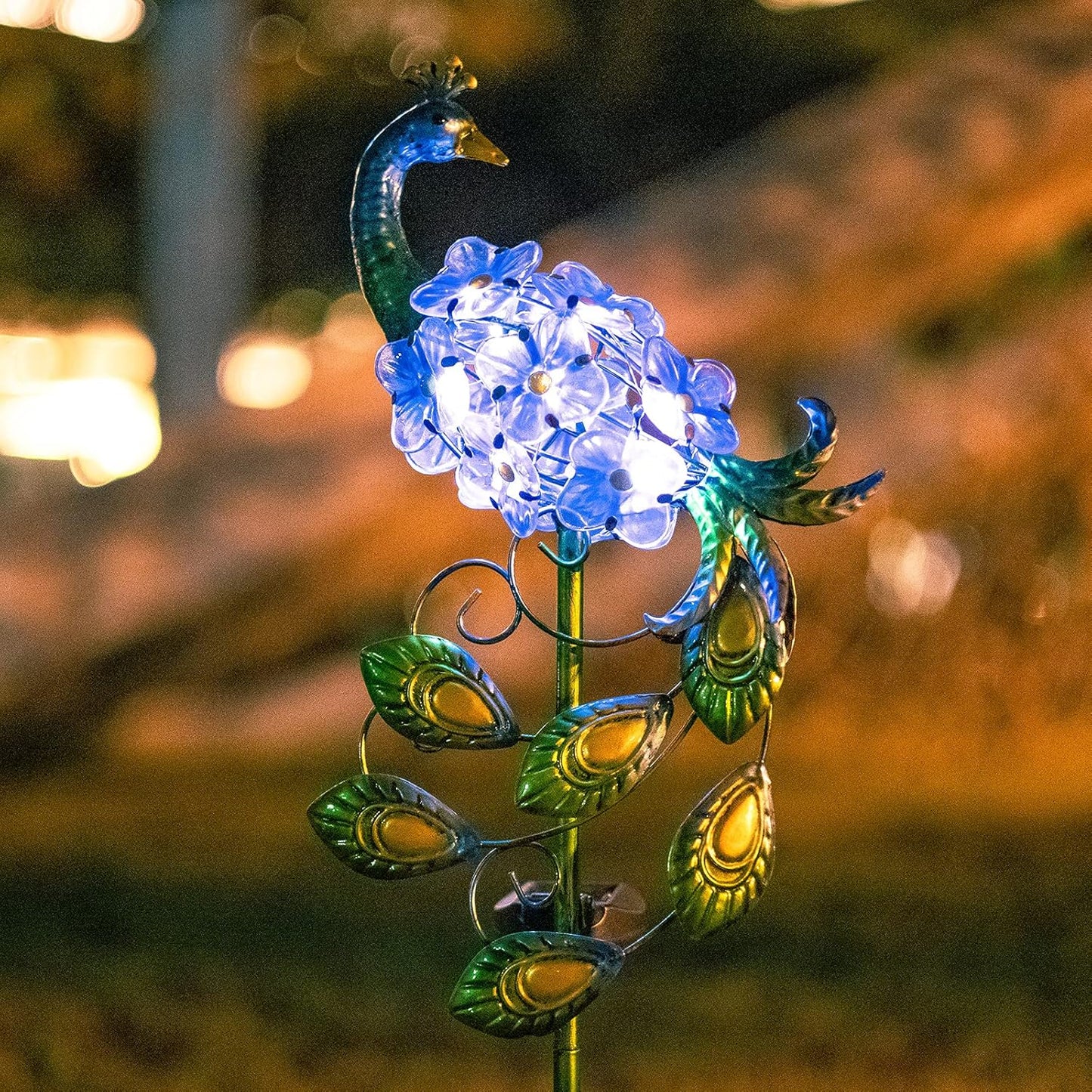 Bshine Peacock Solar Lights Outdoor Garden, Lawn Decor Outdoor Waterproof Metal Stakes Garden Ornament Lights, Pathway Yard Terrace Decor Peacock Gifts for Mom Women