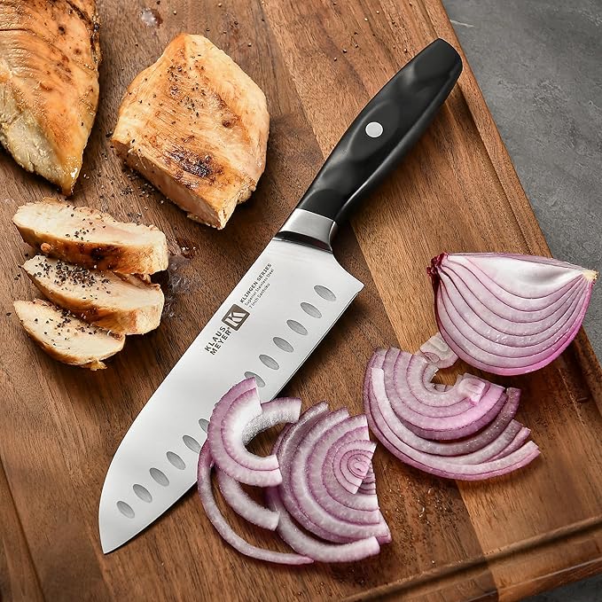 Klaus Meyer 15 Pieces Knife Block Set, High Carbon German Stainless Steel Forged Sharp Blade Knife Set With Block, Dishwasher Safe Cutlery