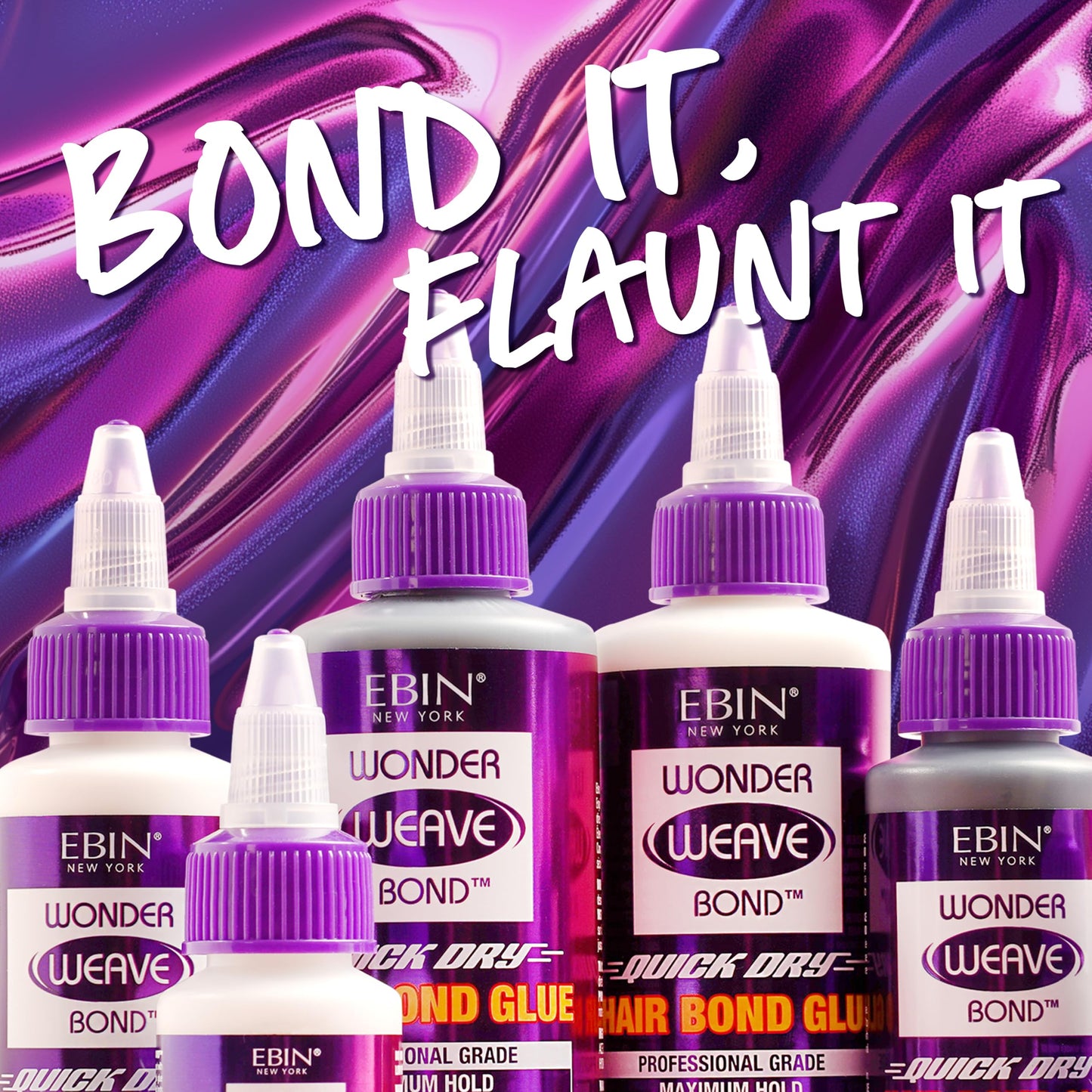 EBIN NEW YORK Wonder Weave Bond Hair Bond Glue Clear 2 Fl Oz - Quick-Dry Hair Glue with Strong Hold for Weave and Track Applicat