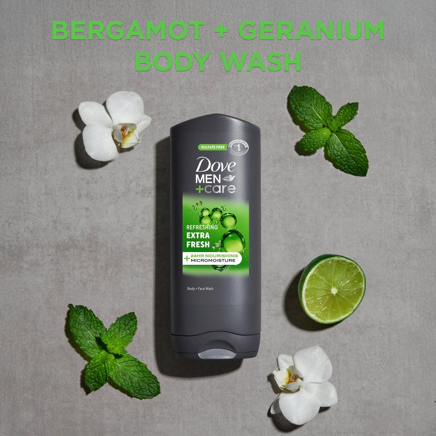 Dove Men+Care Body and Face Wash Refreshing Extra Fresh Body Wash for Men with 24-Hour Nourishing Micromoisture Technology 13.5