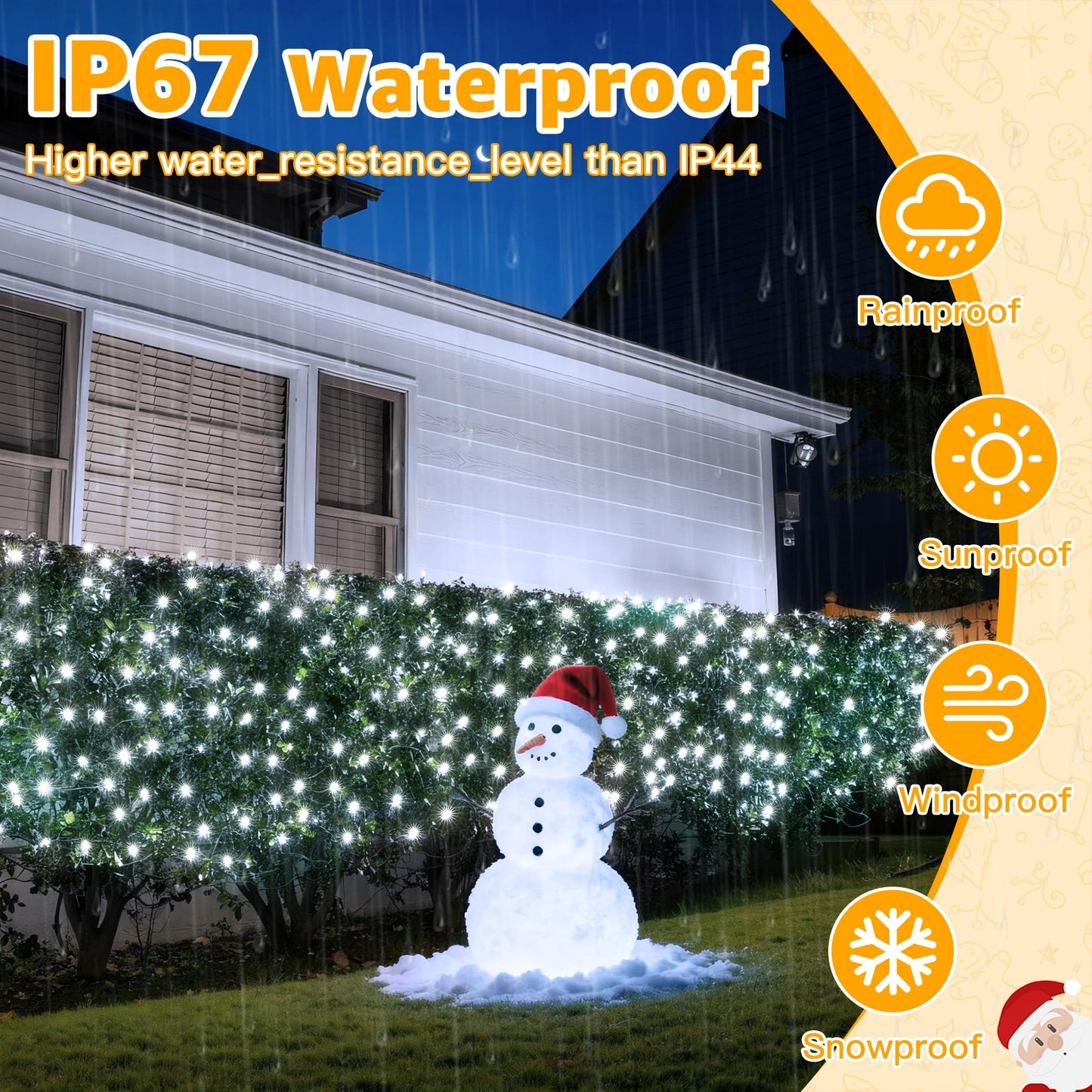 Ollny Net Lights Outdoor Mesh Light  210Led 10X7Ft Green Wire Christmas Net Lights  Ip67 Waterproof  8 Modes Plug In Bush Light For Tree Shrubs Outside Patio Decorations  Cool White