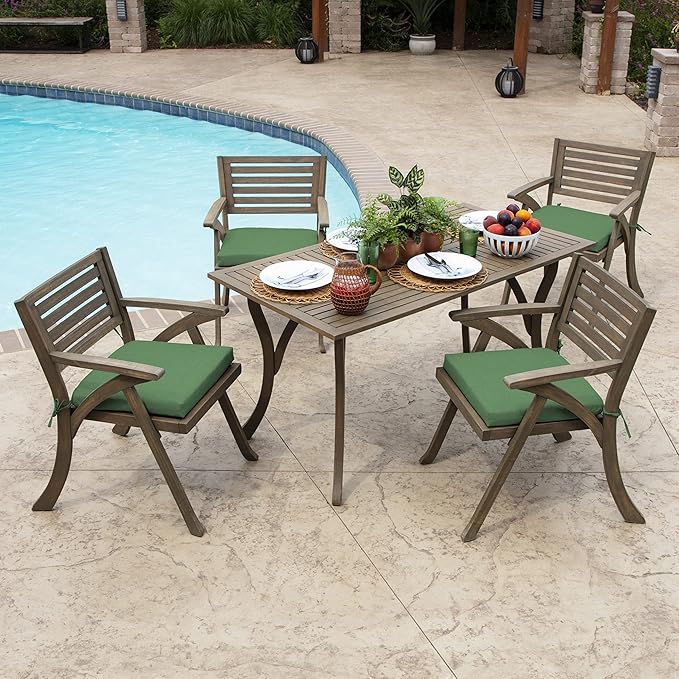 Arden Indoor/Outdoor Seat or Rocking Chair Cushion, 19 x 18, Water Repellent, Rain Proof, Fade Resistant Cushion for Rocking or Dining Chairs Bright Moss Green Leala