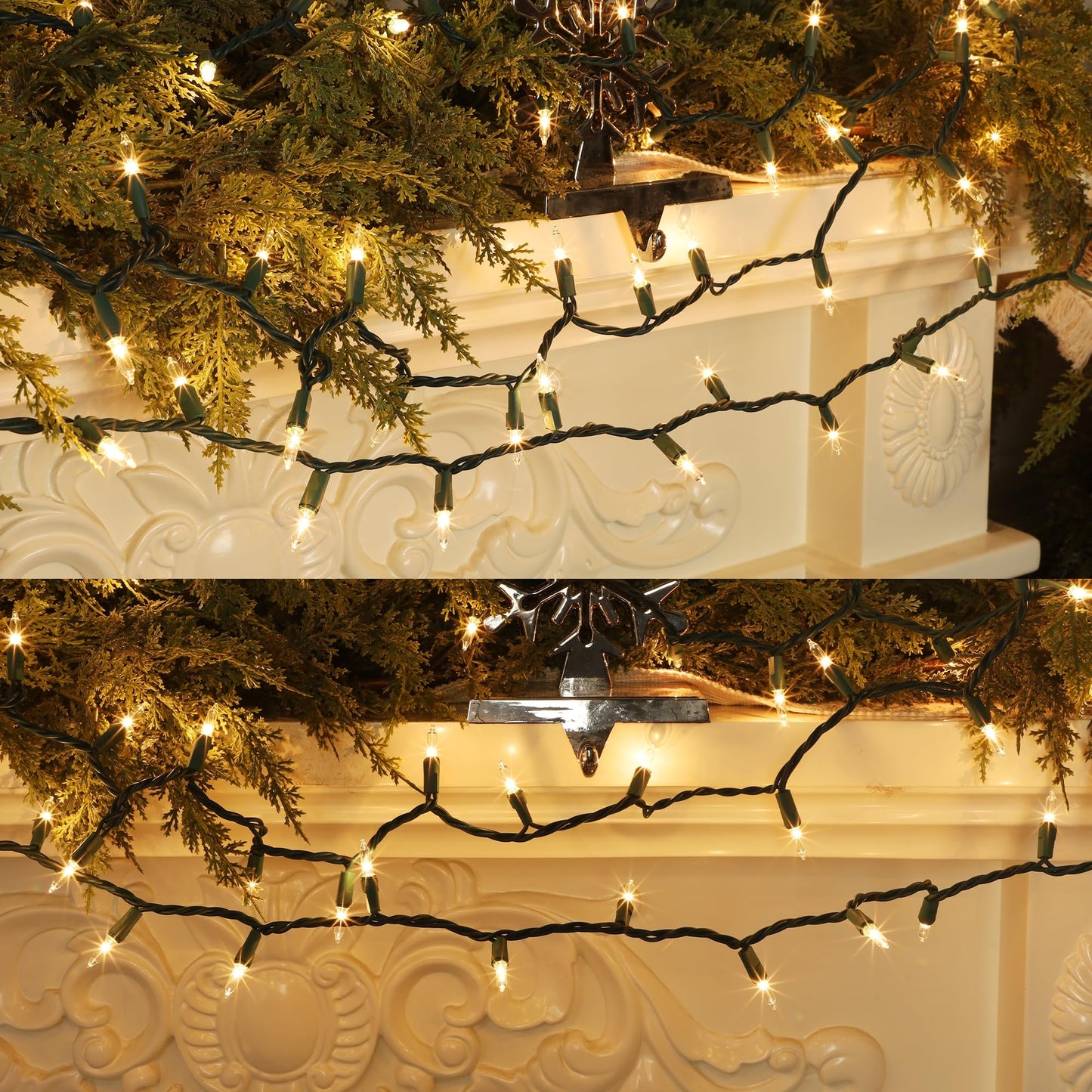 Watereem 2 Pack Clear Christmas String Lights  100 Count Each  Incandescent Mini Christmas Lights  Connectable Xmas Tree Light For Indoor Outdoor Garland Birthday Holiday Wedding Festival Party