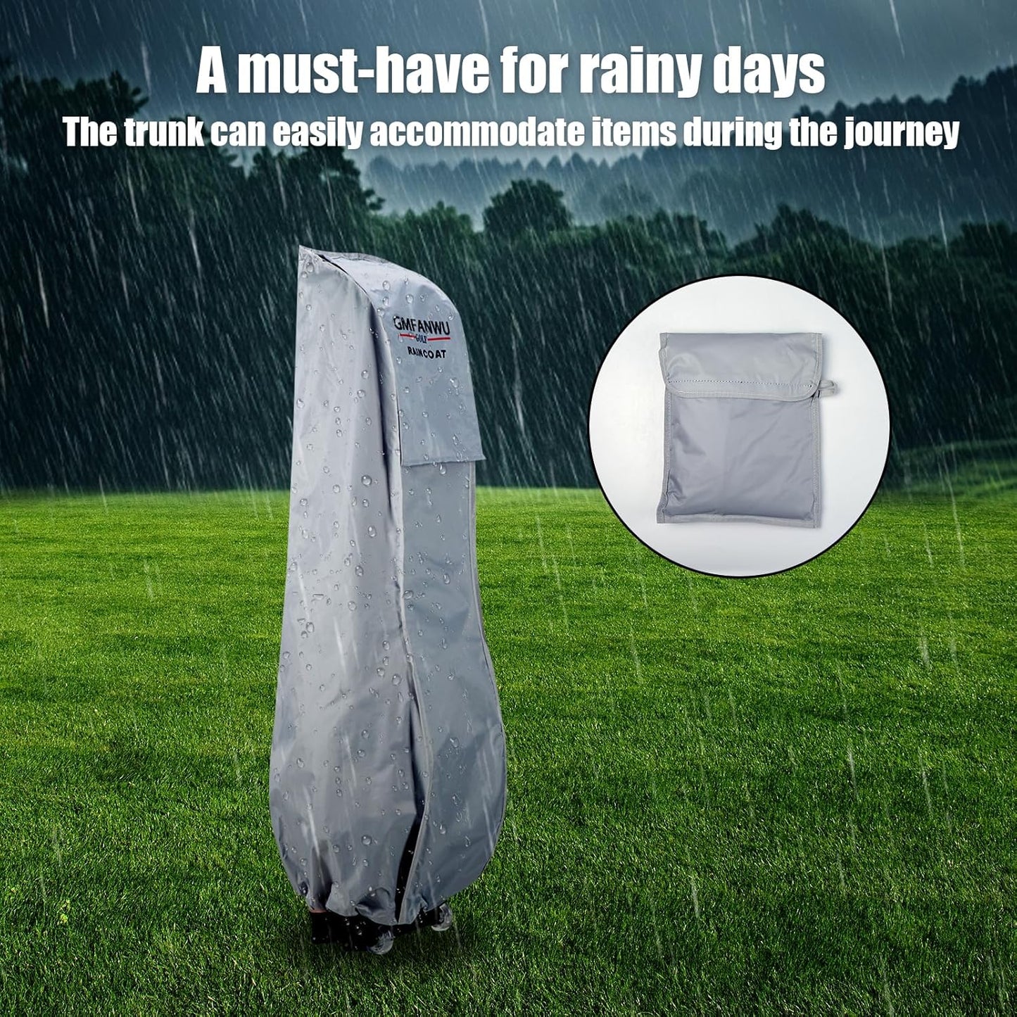 Golf Bag Rain Cover,Durable Dustproof, Travel Waterproof Gear,Golf Bag Rain Hood 50.4" (H) x 8.5" (W) x 23.2" (L)