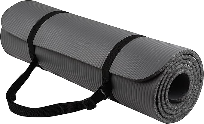 BalanceFrom All-Purpose 1/2-Inch Extra Thick High Density Anti-Tear Exercise Yoga Mat with Carrying Strap and Yoga Blocks ...