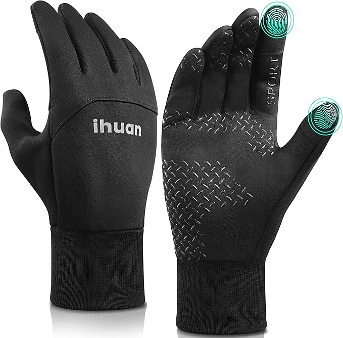 ihuan Winter Waterproof Gloves for Men Women Warm Running Cycling Snow Ski Gloves for Cold Weather, Thermal Windproof Mate...