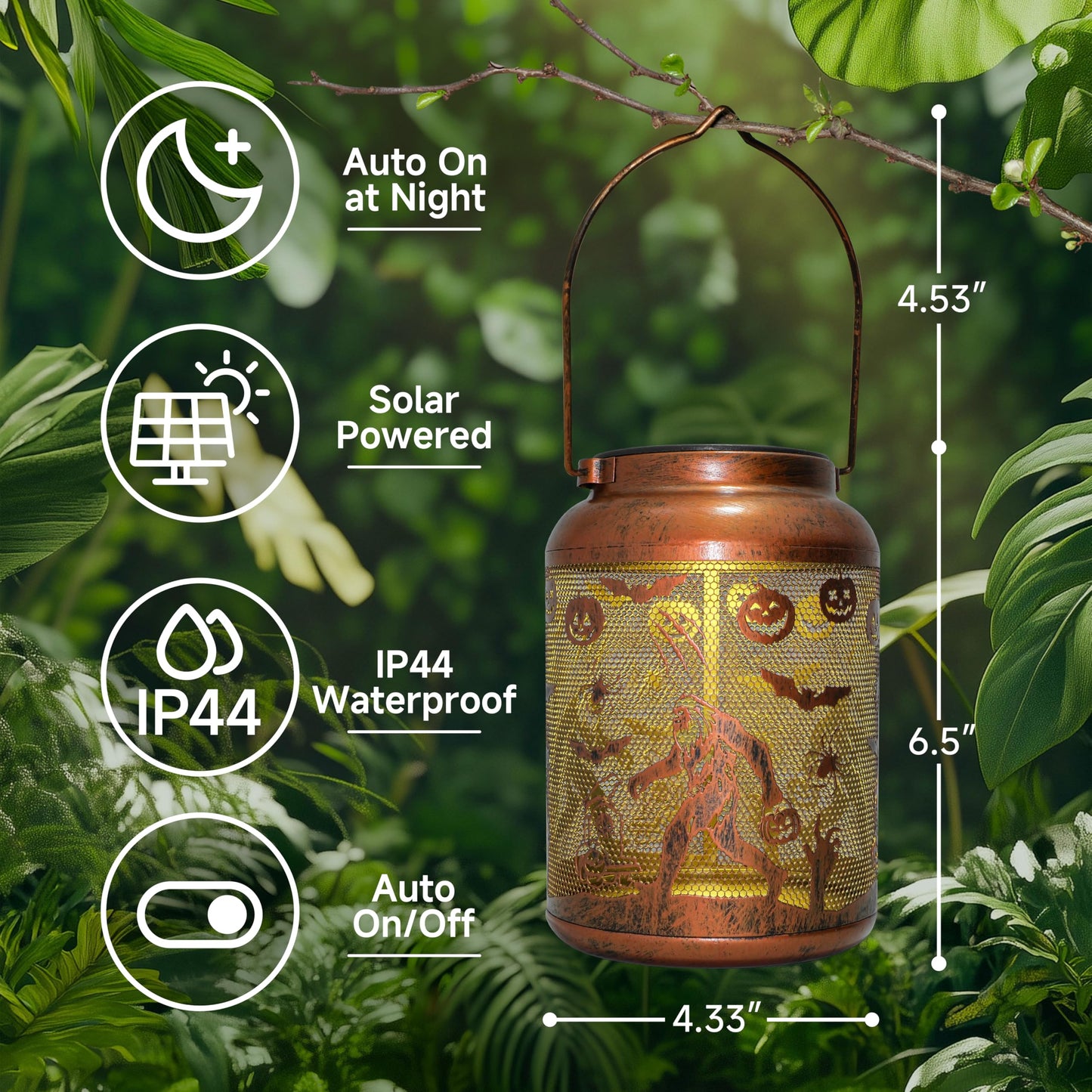 Bigfoot Solar Lanterns Outdoor Waterproof - Led Hanging Lantern Decor For Garden/Yard/Patio/Lawn  Perfect Gift For Women  Mom  Grandma  Men Halloween Birthday Christmas Mothers Day