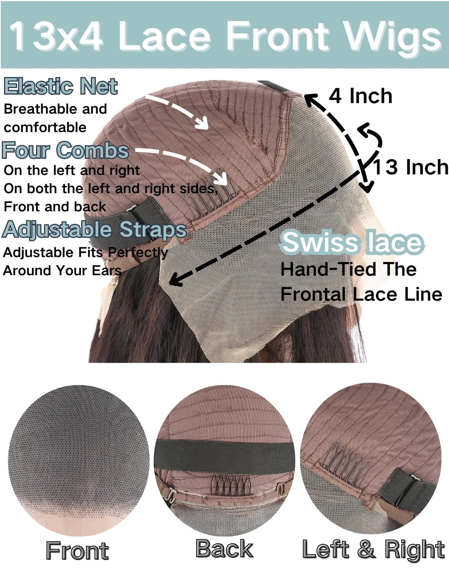 Amyes 30 Inch Straight Lace Front Wigs Human Hair 13x4 HD Lace Front Wig Pre Plucked 200 Density Glueless Wigs for Black Women S