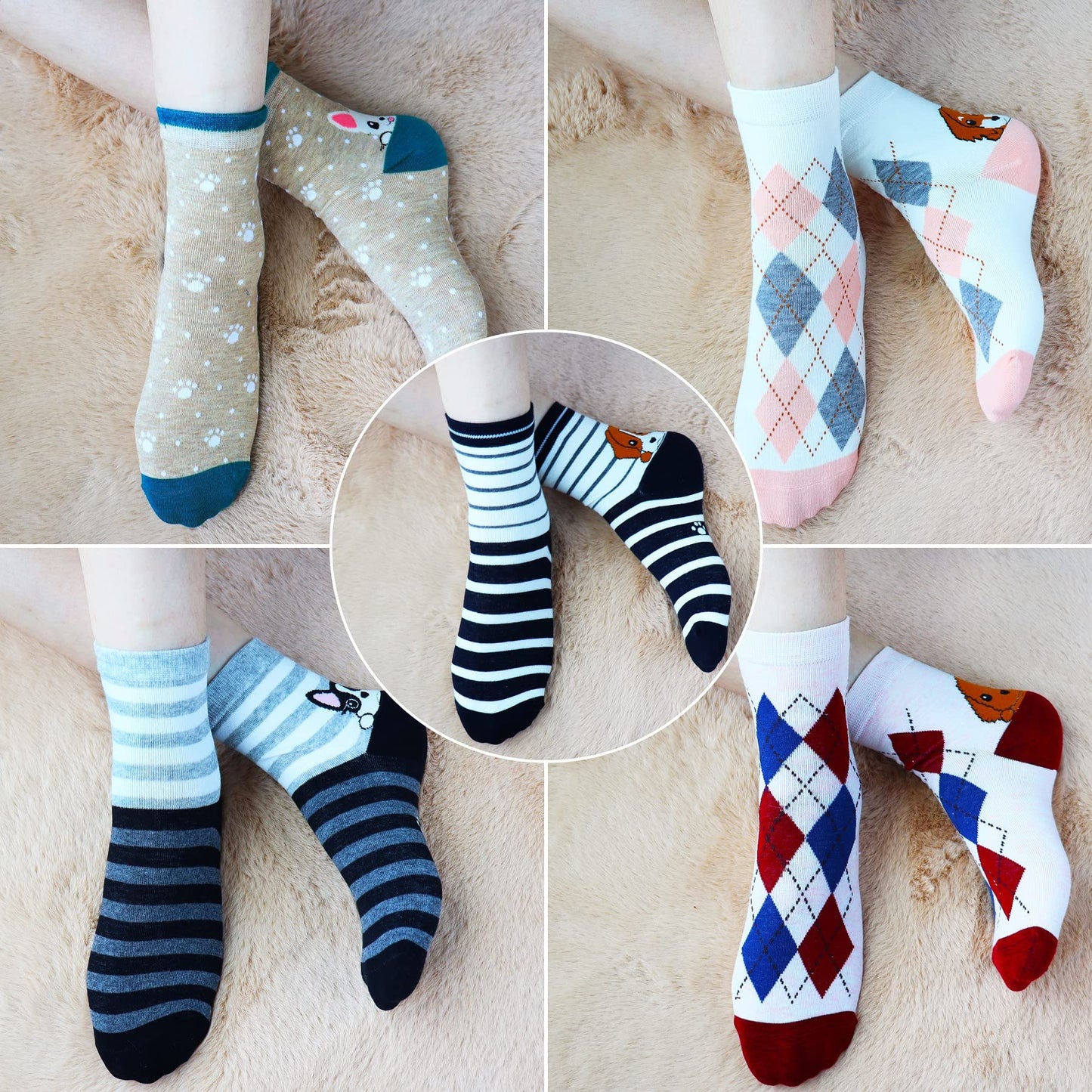 Jeasona Women's Cute Funny Socks Dog Mom Lovers Gifts for Women