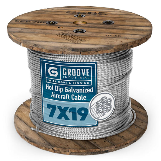 1/4’’ 7x19 Hot Dip Galvanized Aircraft Cable – Steel Wire Rope - 4500 Feet