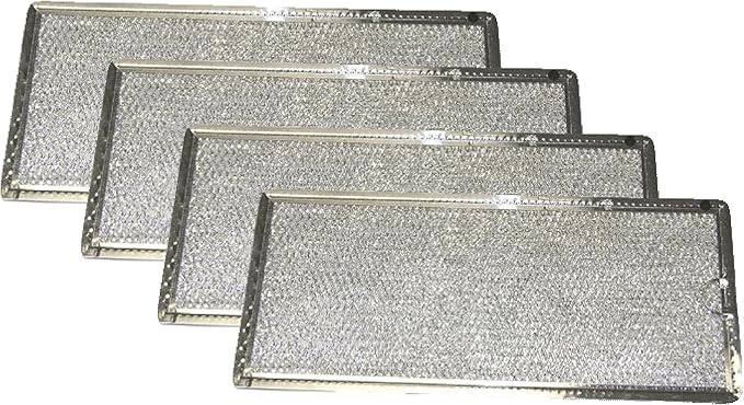 Nispira WB06X10596 Microwave Replacement Grease Filter 13.4" x 5.9" Compatible with GE Whirlpool Maytag Sam-Sung Microwave Range Hood WB06X10596, 4 Packs
