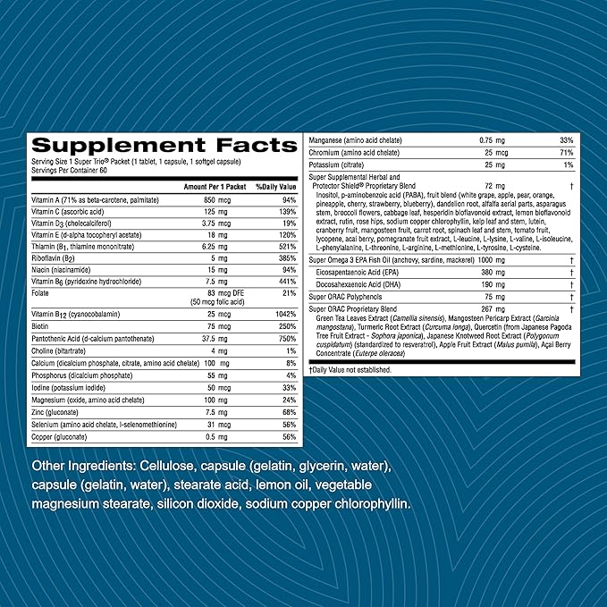 Nature's Sunshine Super Trio, 30 Day | Vitamin Packs for Men and Women Provide a Potent Blend of Vitamins, Minerals, Essential Fatty Acids, and Antioxidants