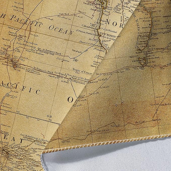GOAOK Old World Map Tapestry, Vintage Map Geographical Distribution Tapestry Wall Hanging, Brown Historical Atlas Educational World Map Poster for Classroom Bedroom Living Room Office 40x30 Inch