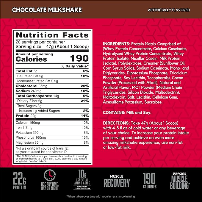 BSN SYNTHA-6 Whey Protein Powder with Micellar Casein, Milk Isolate, Chocolate Milkshake, 28 Servings (Packaging May Vary) Chocolate