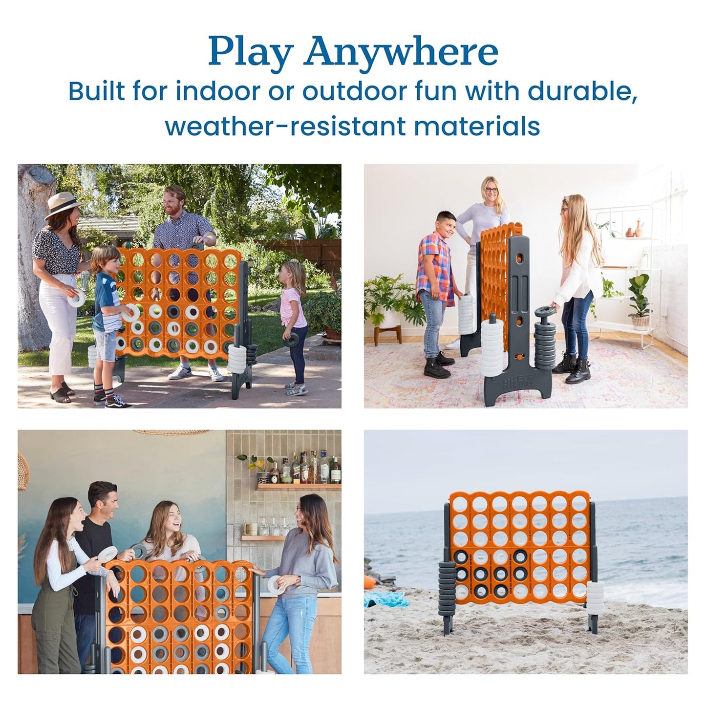 ECR4Kids Jumbo 4-To-Score, Giant Game, Orange/Grey