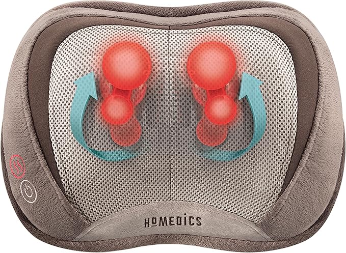 HoMedics 3D Full Body Shiatsu & Vibration Massage and Heat Pillow for Neck, Upper Back and Lumbar