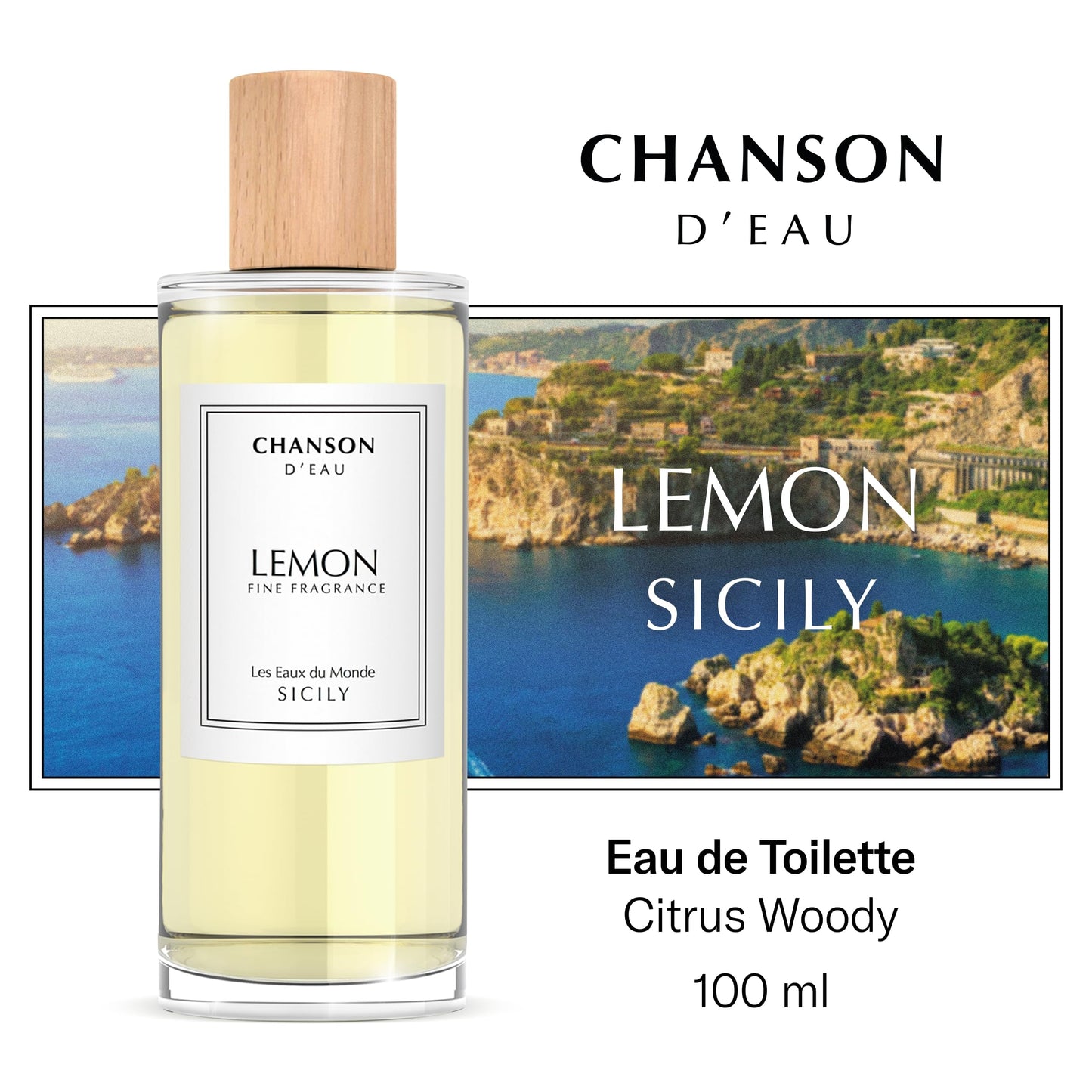 Chanson Lemon Eau de Toilette 3.4 fl oz (Pack of 1), Notes of Lemon, Orange Blossom, and Cedar, Women's Fragrance, Long Lasting, Everyday Fragrance, Travel Size