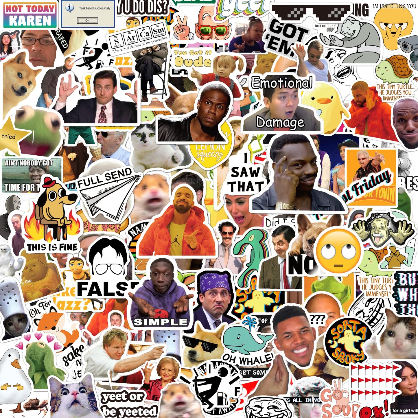 306pcs Funny Meme Vinyl Stickers Pack, Large Bulk Sticker for Laptop, Phone, Water Bottles, Computer Cars... Vine Sticker Decal DIY Décor for Bumper Accesory -Like New