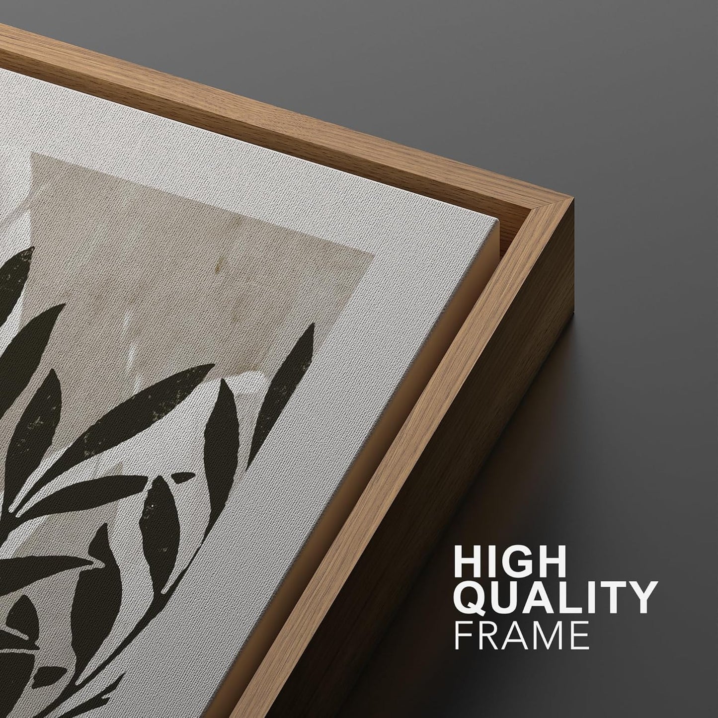 SIGNWIN Framed Canvas Print Wall Art Modern Botanical Abstract Black and Beige Leaf Illustrations Decorative for Living Room, Bedroom, Office - 24"x36"x2 Natural