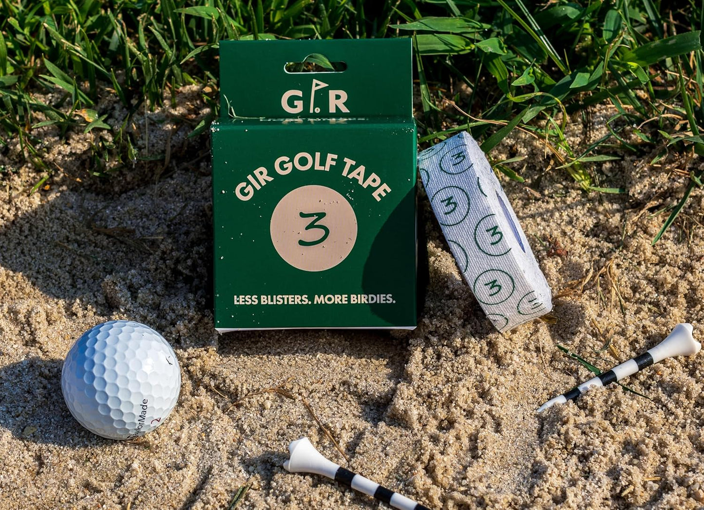 Golf Blister Tape - 2 Pack for Protection Against Blisters & Hot Spots on Hands & Fingers, Flexible, Waterproof, Pre-Cut Golf Finger Tape, Sports Athletic Tape, 4 Way Stretch