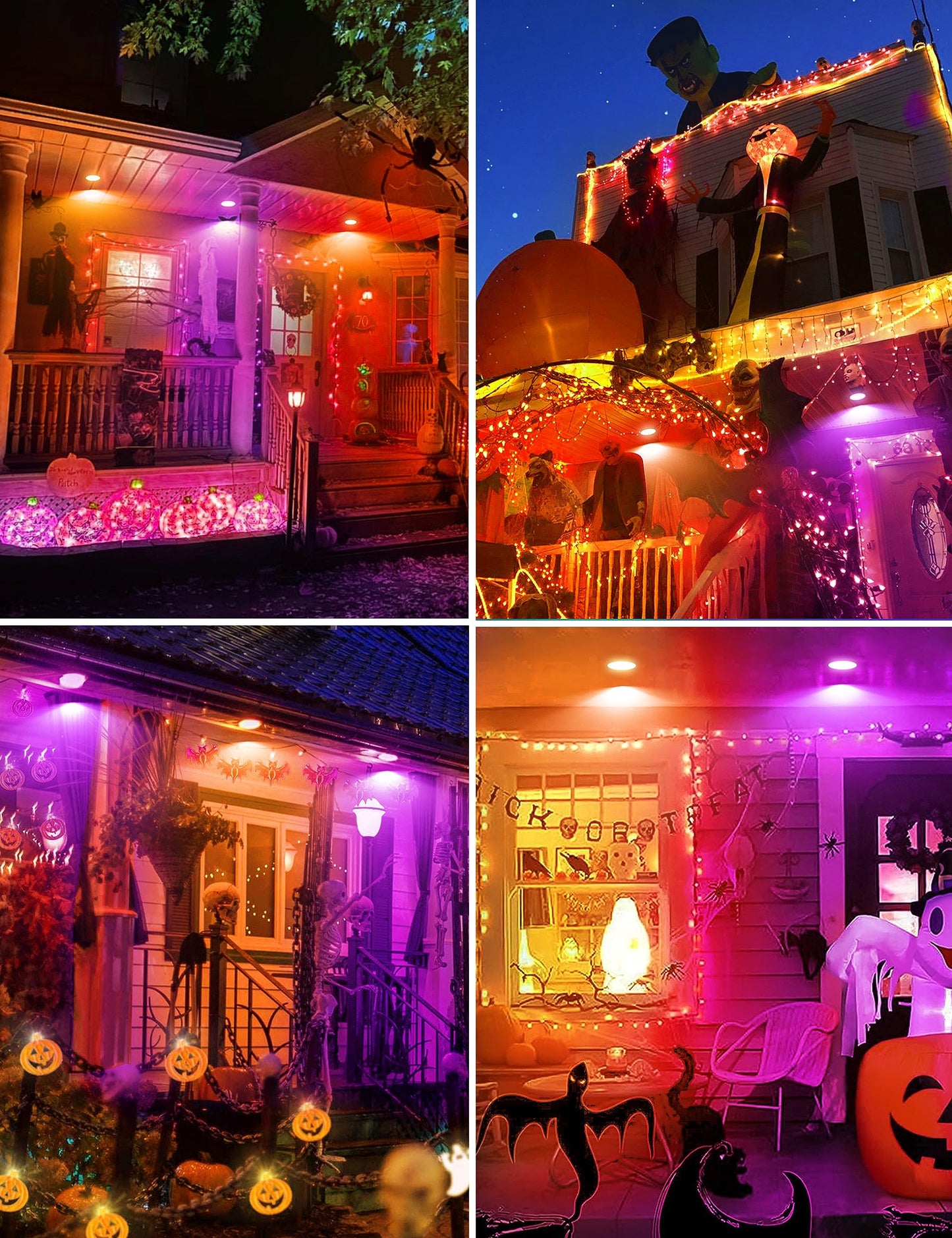 JandCase LED PAR30 Flood Lights 12W E26 Orange and Purple Halloween Light Bulbs 2 Pack