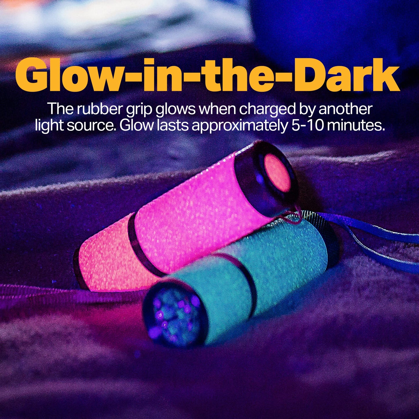 Luxpro Tactical Led Handheld Flashlight - 9 Led, Aluminum, Glow-In-The-Dark, Pink, Purple & Blue