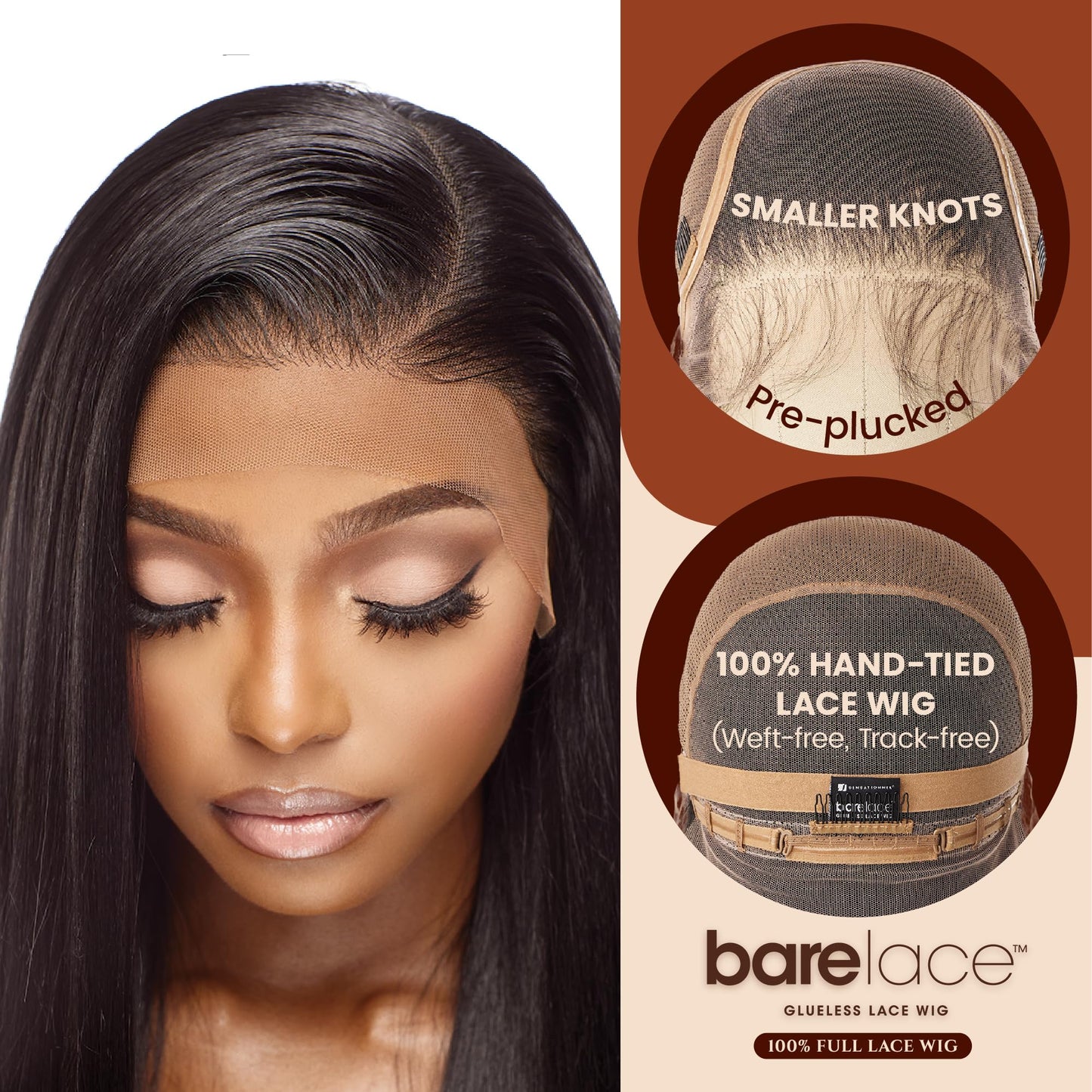 Sensationnel Bare Lace Fulllace Wig - Unit 3 Human Hair Blend All Lacefrontal Glueless Synthetic 180 Degree Preplucked Hairline