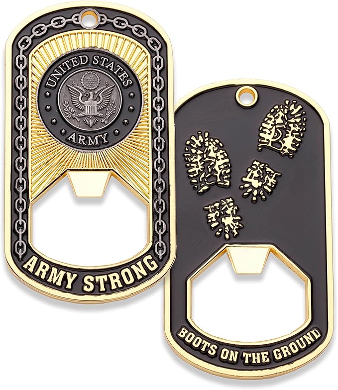 U.S. Army Challenge Coin - Dog Tag - Bottle Opener Coin - Designed by Military Veterans - Officially Licensed Product - Coins for Anything