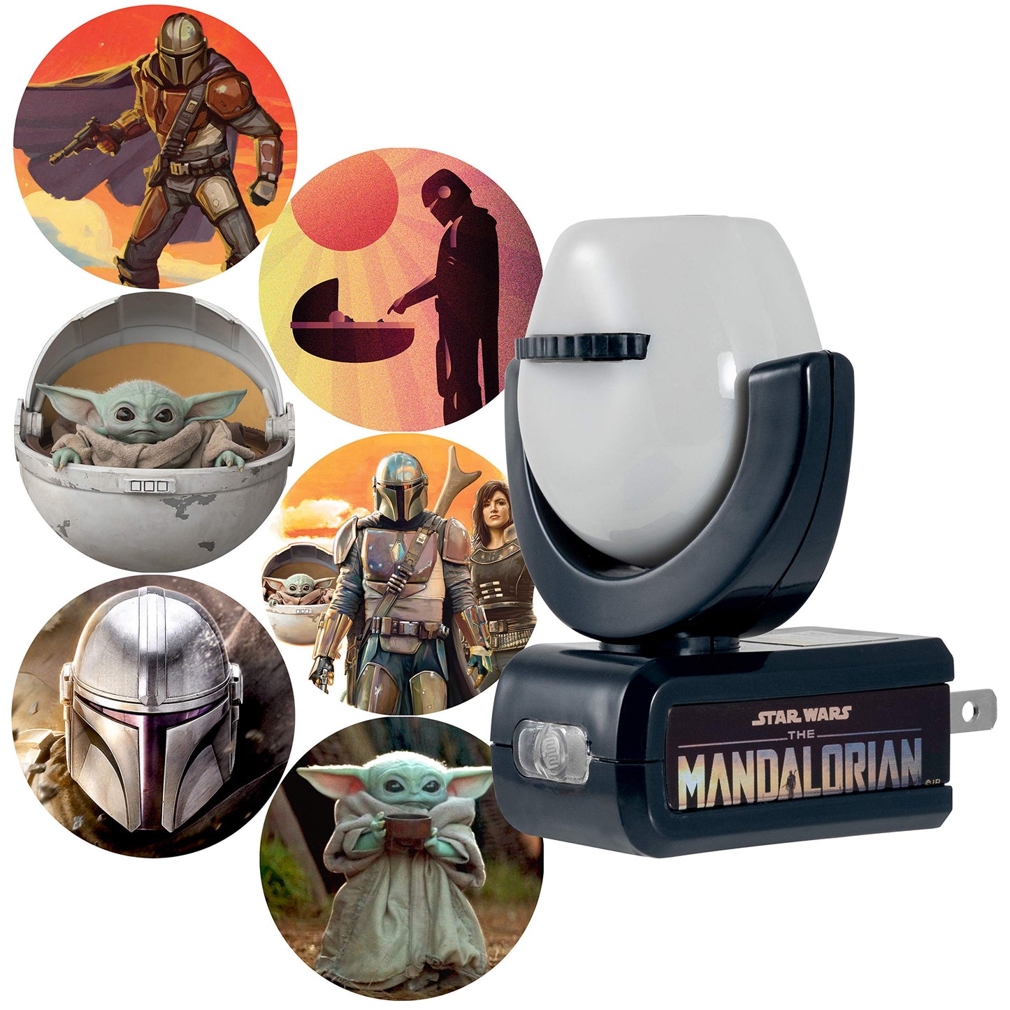 Projectables Mandalorian Led Night Light, Galaxy Projector, 1 Pack, Black, Model 53216, Ideal For Kids Bedroom, Nursery, And Playroom