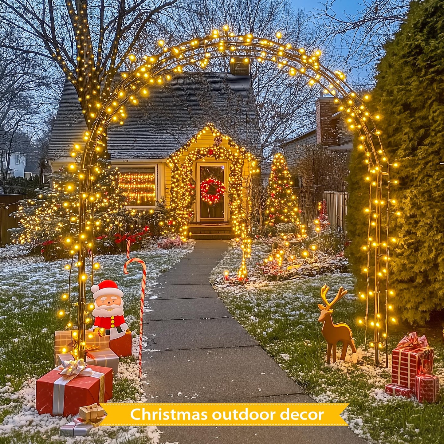 Jmexsuss 66Ft 200 Led Warm White Christmas Lights, Indoor/Outdoor Twinkle String Lights, Model Exs-S-0200