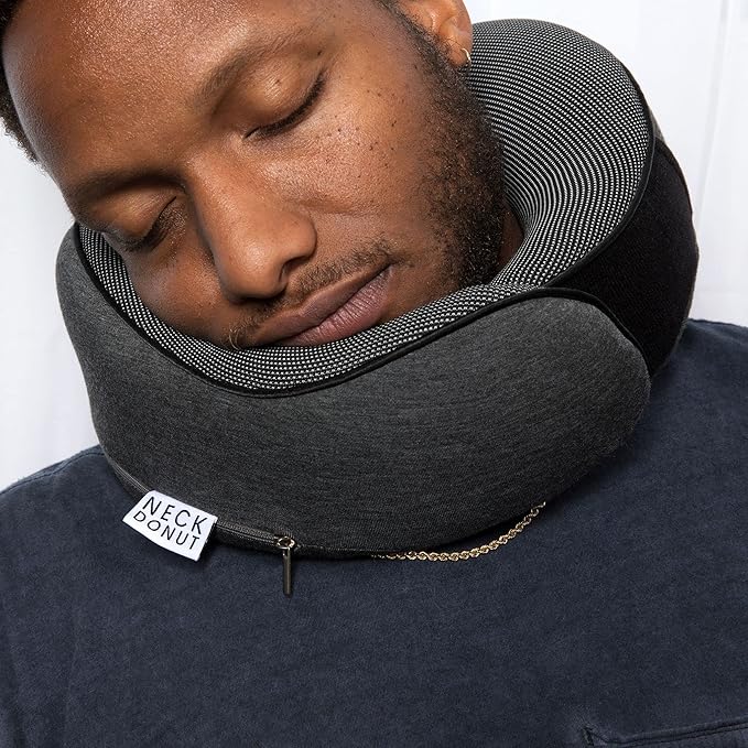 Neck Pillows for Travel - Airplane Pillow – Memory Foam for Kids & Adults – Travel Neck Pillow & Airplane Travel Essentials & Travel Must Haves with Carry Bag (Navy Blue)