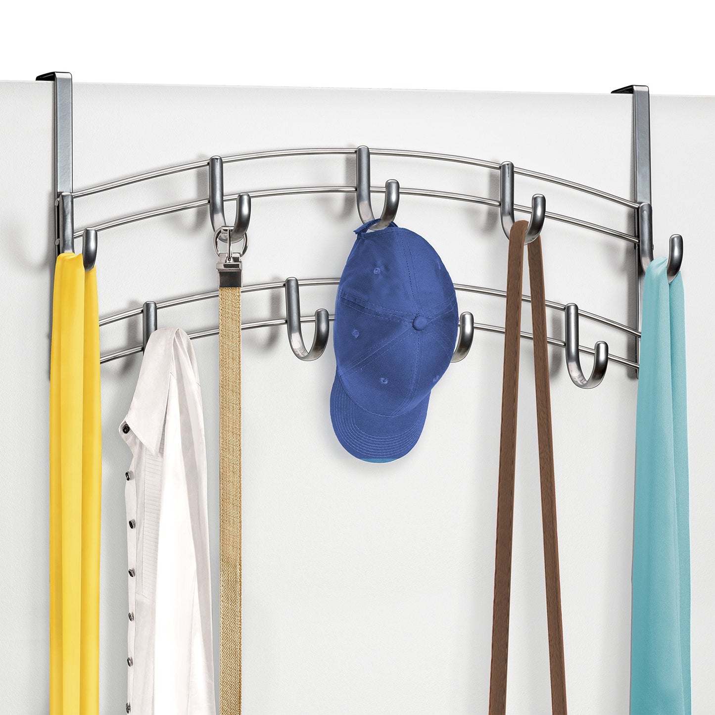 LYNK Professional® Home™ Over The Door Hooks - 9 Hook Over The Door Hanger - Over Door Coat Rack - Hanging Towels or Clothes - Bathroom, Bedroom or Laundry Room - Lifetime Ltd. Warranty – Platinum