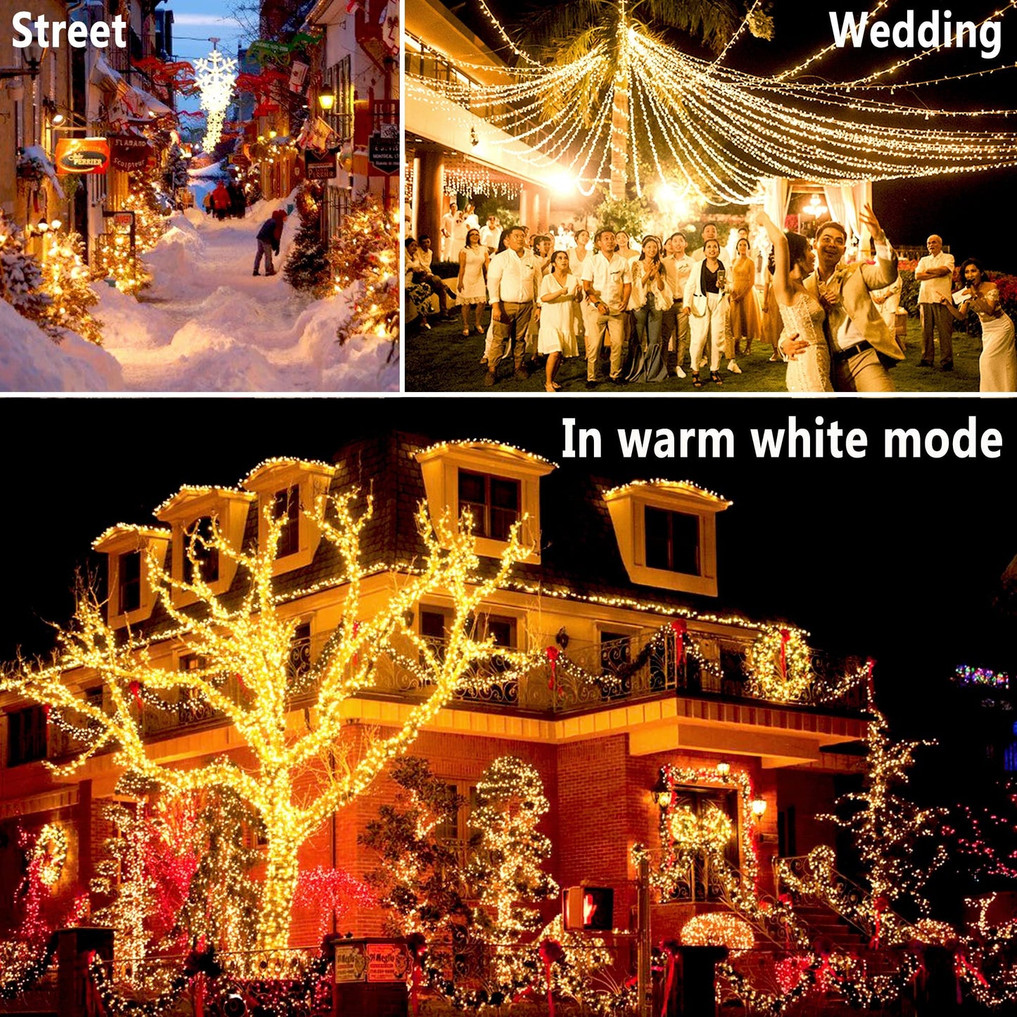 Knonew Led Christmas Lights 403Ft 1000 Bulbs Color Changing Waterproof Fairy Lights For Outdoor, Warm White To Multicolor, Model Bg-Cl3M3-306L01