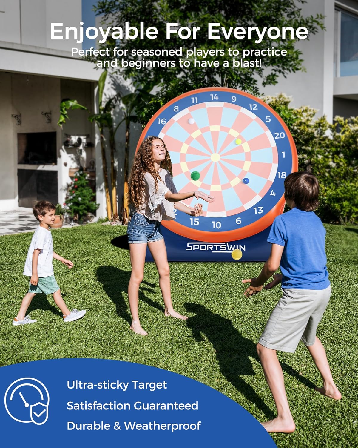6ft Giant Inflatable Golf Dart Board Games, Golf Games for Adults Outdoor Including Inflatable Dartboard, Air Pump, 12 Golf Balls, Chipping Mat, Giant Yard Games for Adults Kids
