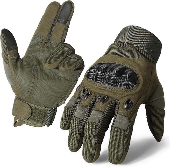 MVPTOO Motorcycle Tactical Gloves for Men - Touchscreen, Hard Shell & Palm Padding for Airsoft Paintball Hunting Hiking Ca...