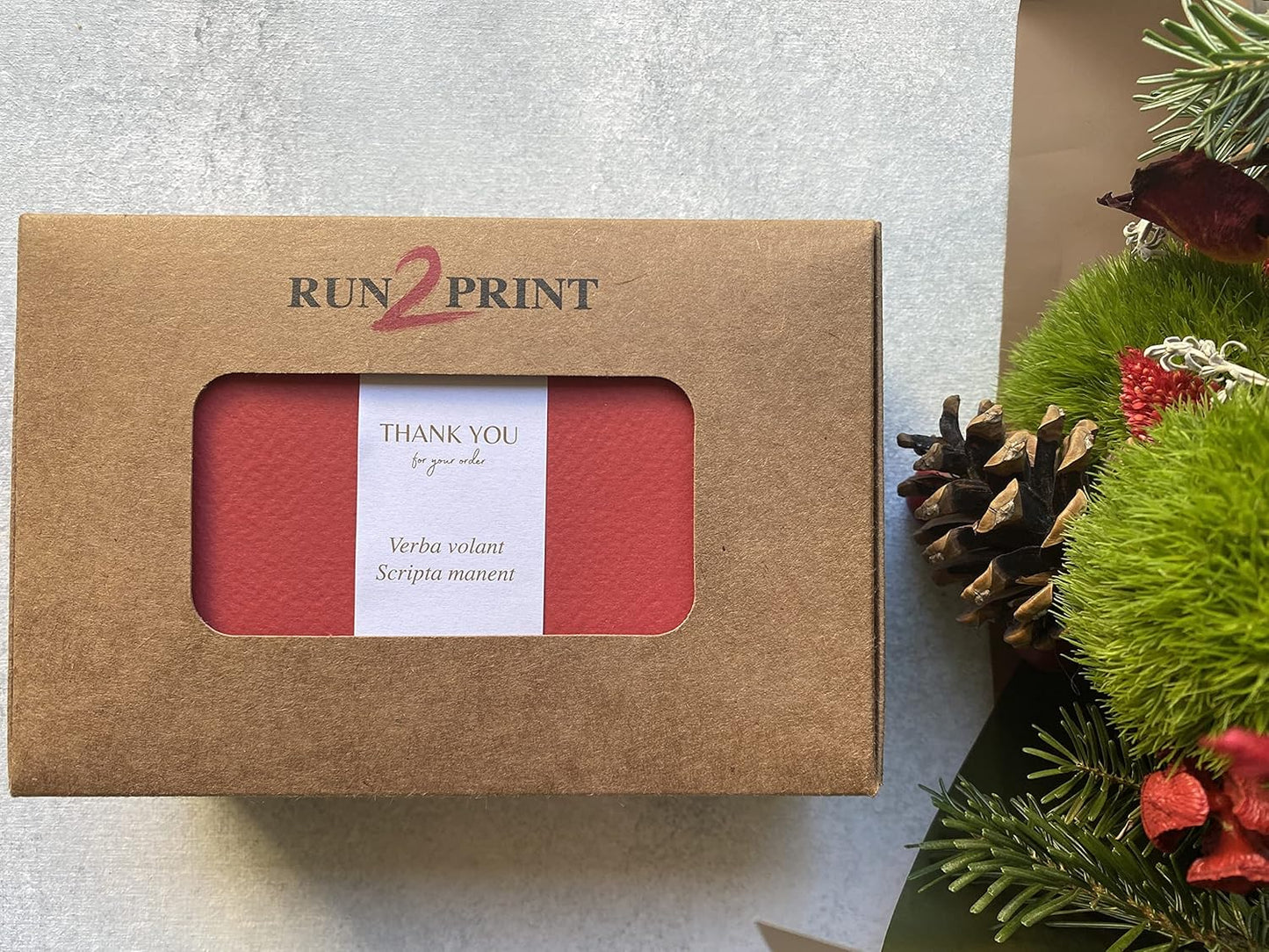 RUN2PRINT Thank You Cards with Envelopes & Gold Foil Stickers – 36-Pack Folded Red Greeting Cards (4″×6″) – 320 GSM Italian Textured Paper – Gummed Envelopes – For Weddings, Business & All Occasions