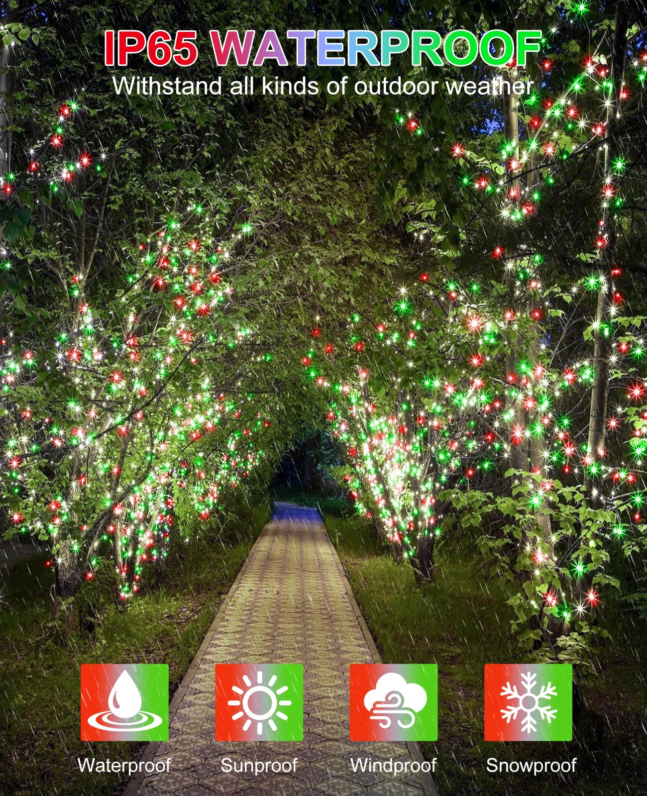 Red And Green Christmas Lights Outdoor  80Ft 240 Led Christmas Tree Lights Waterproof Plug In  8 Modes Connectable Christmas Decorations Green Wire For Indoor Room Xmas Garden Party