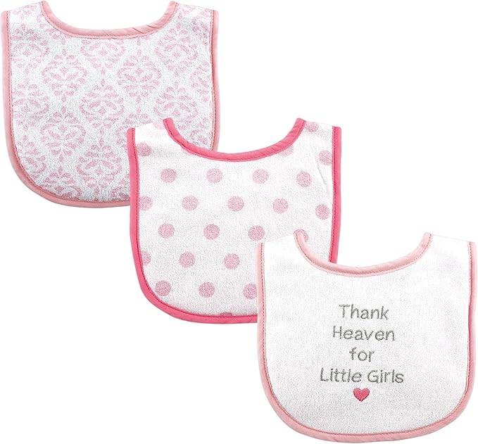 Luvable Friends Unisex Baby Cotton Terry Drooler Bibs with Fiber Filling