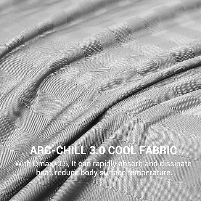 Elegear Revolutionary Cooling Blanket King, Absorbs Heat to Keep Body Cool for Night Sweats, Double Sided Arc-Chill 3.0 Cool Fiber Q-Max>0.5, Cold Summer Blankets for Hot Sleeper, Light Gray