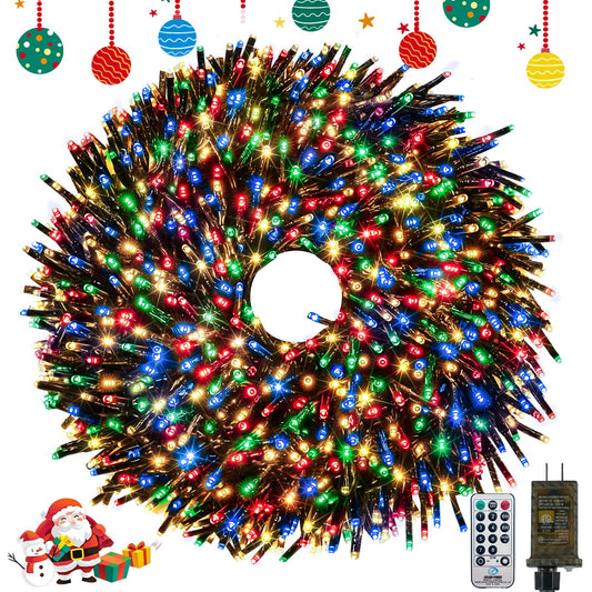 75Ft 1500 Led Christmas Cluster Lights  Fire er String Lights With Remote & 8 Modes & Timer  Waterproof Fairy Twinkle Light Plug In For Indoor Outdoor Party Garden Xmas Tree Decoration  Multicolor