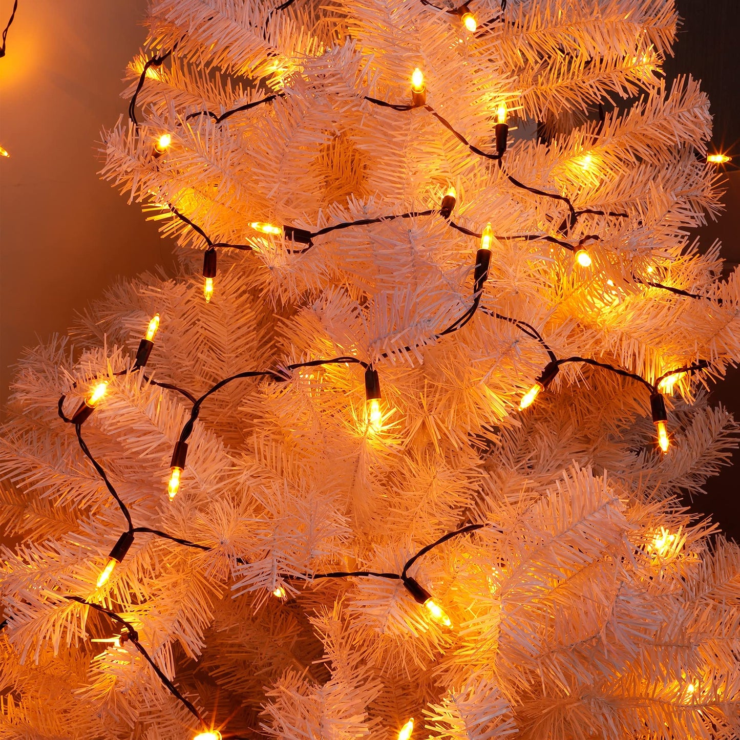 Blissun Halloween Lights  50-Count Black Wire Light Set  Battery Operated Halloween Mini String Light With 8 Modes  16 Ft Fairy Lights For Halloween Tree Garden Wreath Decorations (2 Pack  Orange)