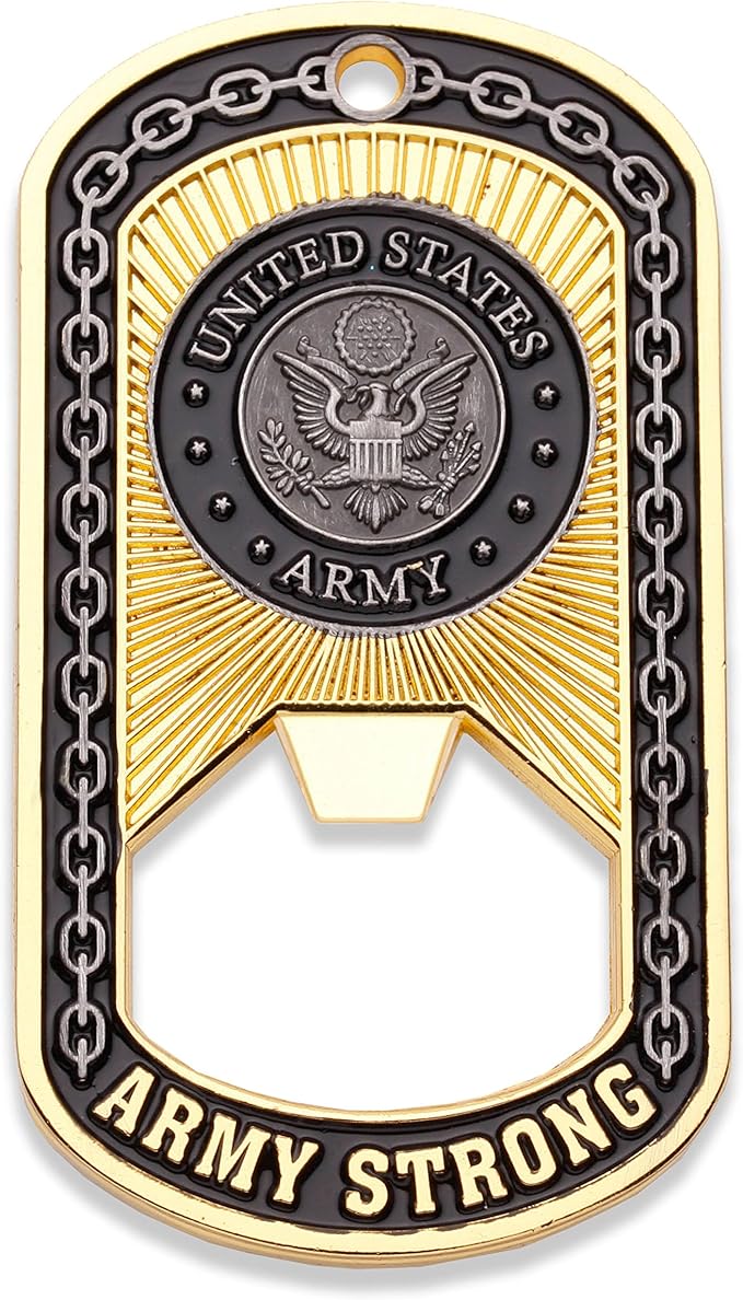 U.S. Army Challenge Coin - Dog Tag - Bottle Opener Coin - Designed by Military Veterans - Officially Licensed Product - Coins for Anything