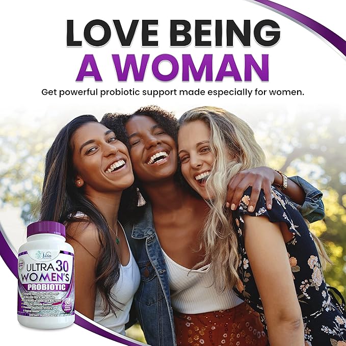 Probiotics For Women With Digestive Enzymes Prebiotics Cranberry & Goldenrod For Vaginal & Gut Health 30 Billion CFU Womens Probiotic Bloating Relief Multi Enzyme Pro PH Balance Vegan Gluten Free 60ct