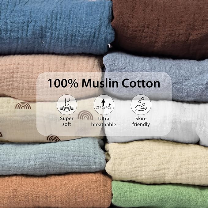 3 Pack Muslin Changing Pad Cover, Solid Changing Table Pad Cover, Soft Breathable Double Layer Boho Changing Pad Sheets Fit for Standard Changing Pad 16" x 32" (Cedar & Peach & Beige)