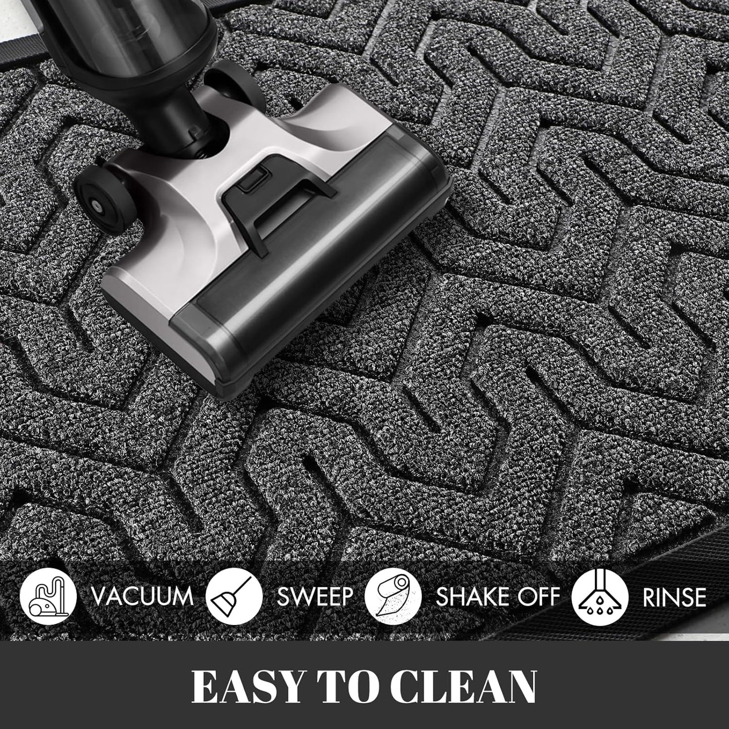 Yimobra Extra Large Door Mat Outside Entrance 60x36, Waterproof Heavy Duty Outdoor Mats for Front Door, Non Slip Rubber Entry Mat for Garage Patio Indoor, Easy Clean, Mix Grey