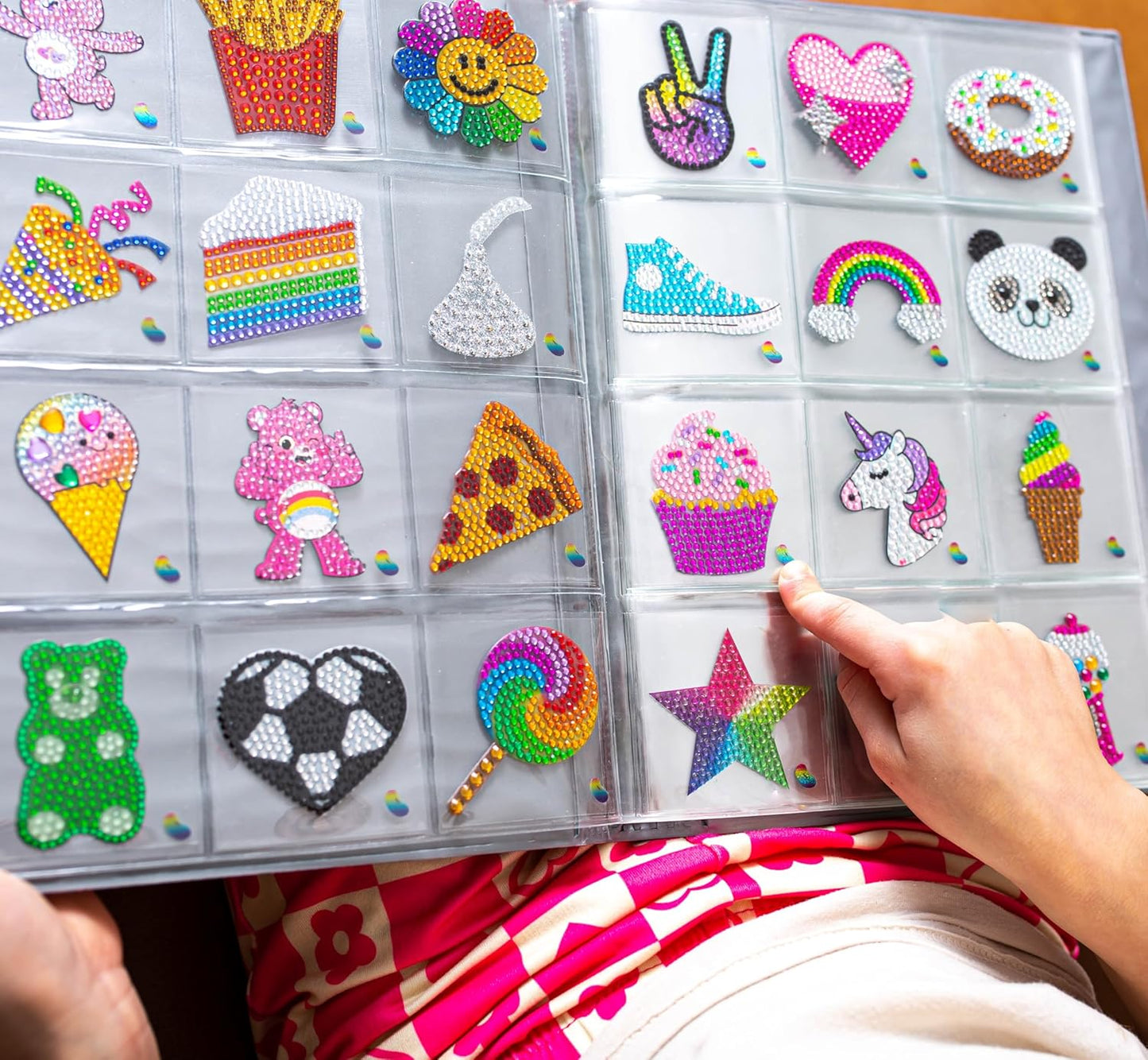 StickerBeans® Rhinestone Stickers - Care Bear II Collection 4-Pack, 2” x 2” Each, Unique Sparkly Cut-to-Shape for Collecting, Trading, Decorating Laptops, Phone Cases, Scrapbooks for Kids & Teens