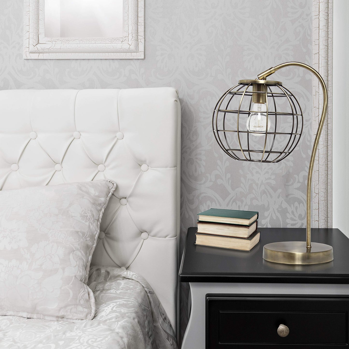 Elegant Designs LT2068-ABS Metal Desk Table Lamp, Antique Brass Finish