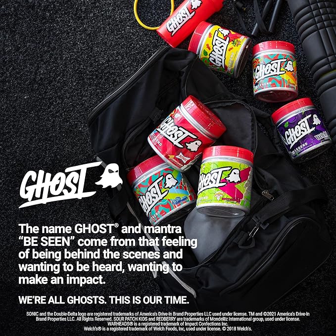 GHOST Legend Pre-Workout Powder, Warheads Sour Watermelon - 30 Servings – Pre-Workout for Men & Women with Choline, L-Citrulline, & Beta Alanine for Energy & Focus