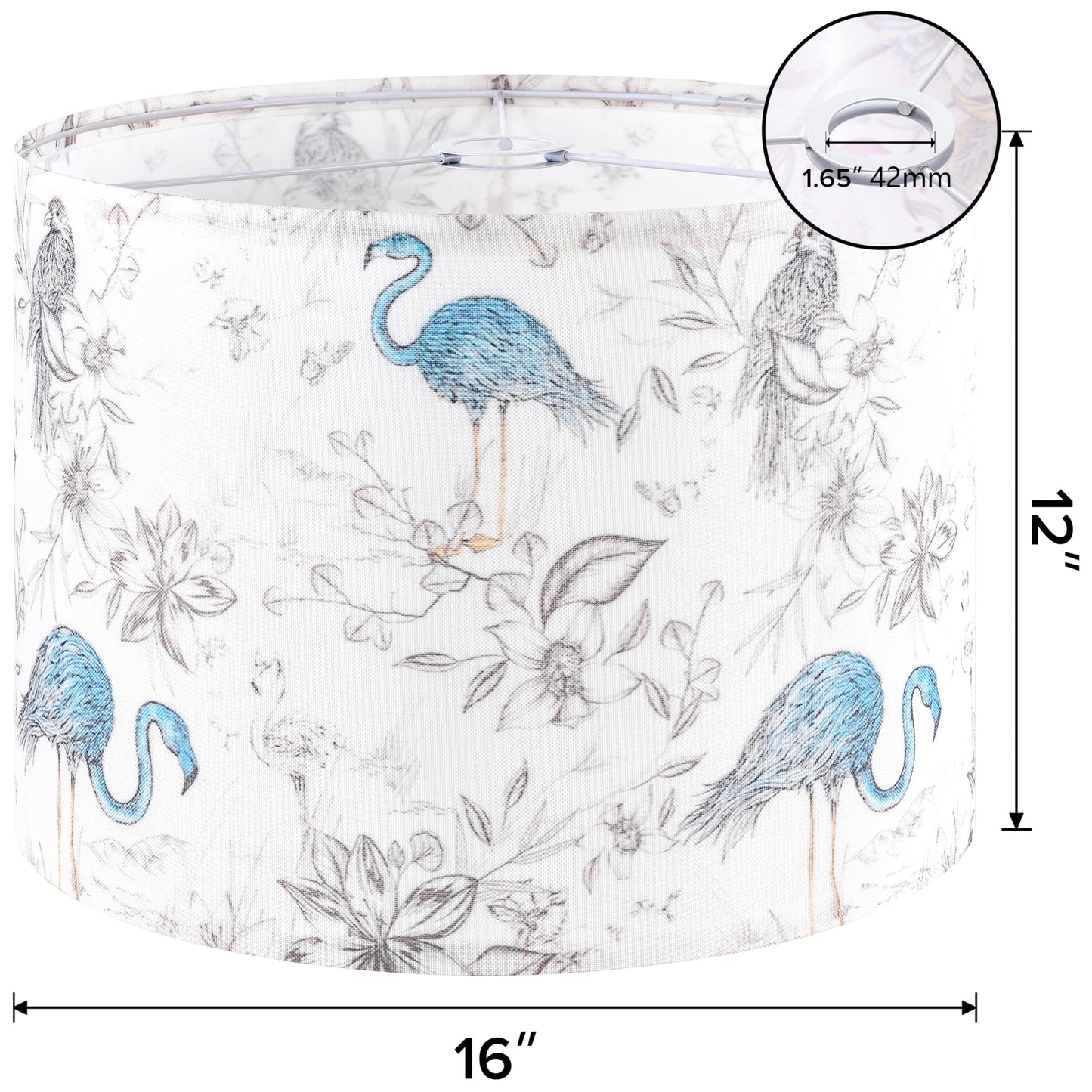 GO&SO Drum Lamp Shade, 16inx16inx12in, Polyester Linen, Multicolour-5, Model G5-17-5DZT-1, DIY Assembly with 3 Ad